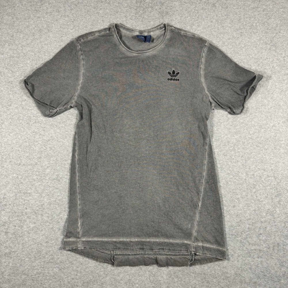Adidas Originals Women's L Gray Distressed T-Shirt Tee